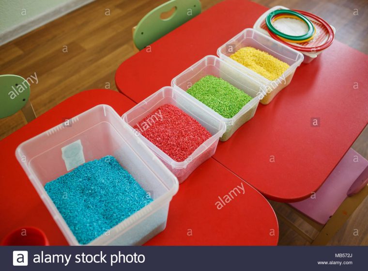 Pour Les Tout-Petits Avec Boîte Sensorielle Riz Coloré En tout Jeu Educatif Maternelle