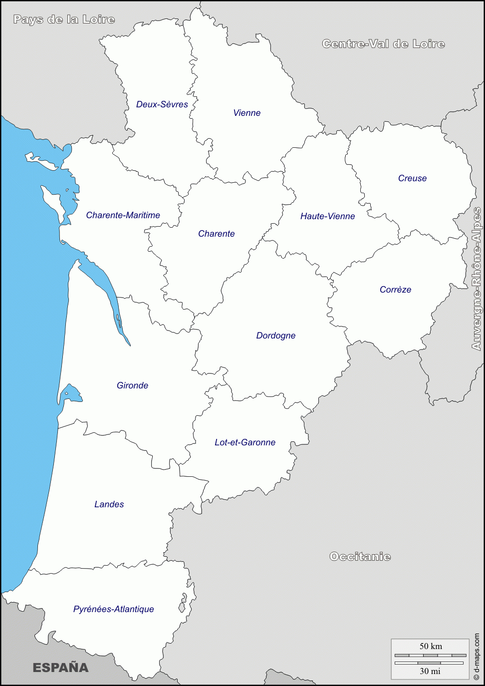 Pour Réviser La Géographie - Rpi Mosnac Saint-Simeux serapportantà Carte De France Vierge Nouvelles Régions