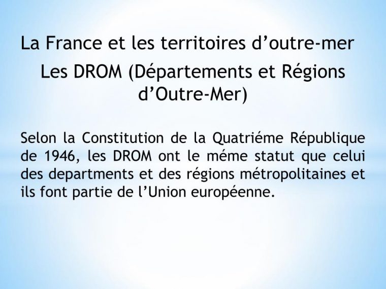 Ppt – La France Et Les Territoires D' Outre-Mer Les Drom concernant France Territoires D Outre Mer