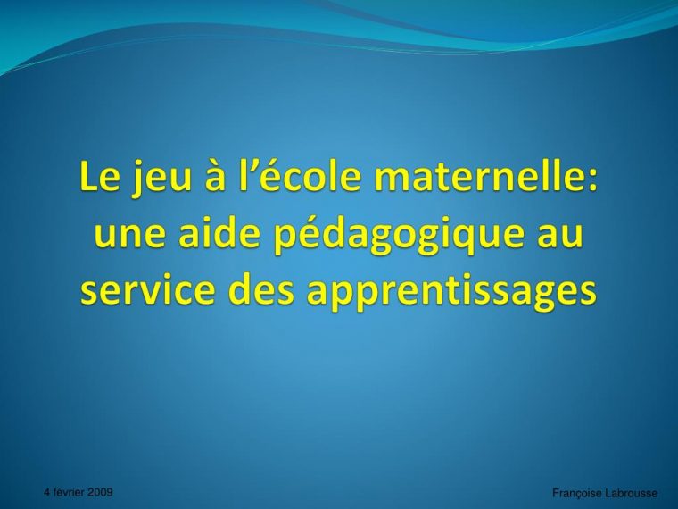 Ppt – Le Jeu À L'école Maternelle: Une Aide Pédagogique Au destiné Jeux Pedagogique Maternelle