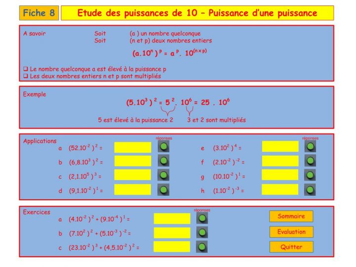 Ppt – Les Puissances De 10 – Sommaire Powerpoint avec Puissance 4 A Deux