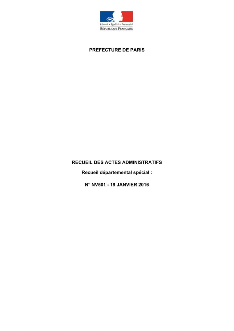 Prefecture De Paris Recueil Des Actes Administratifs Recueil avec Département Et Préfecture