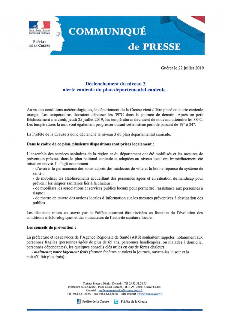 Préfecture | Mairie De Croze En Creuse concernant Département Et Préfecture