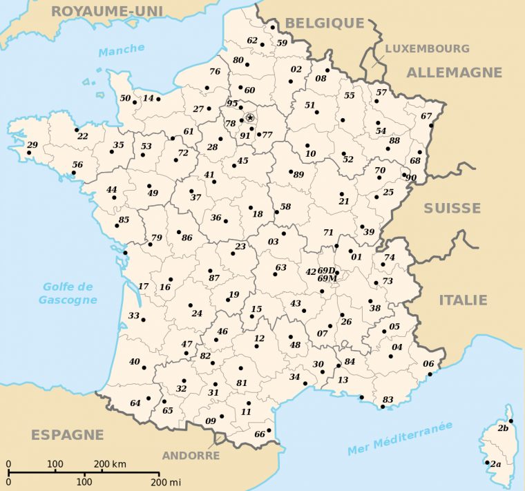 Prefectures In France – Wikipedia pour Carte Region Departement