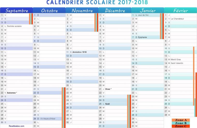 Premier Semestre #calendrier 2017-2018 | Loisirs Créatifs à Calendrier 2Ème Semestre 2018