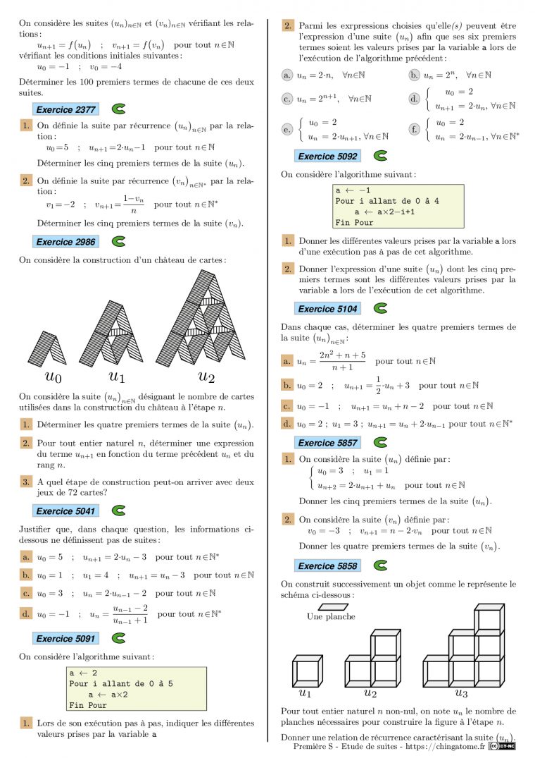 Première S/etude De Suites – Docsity destiné Jeux 3 À La Suite