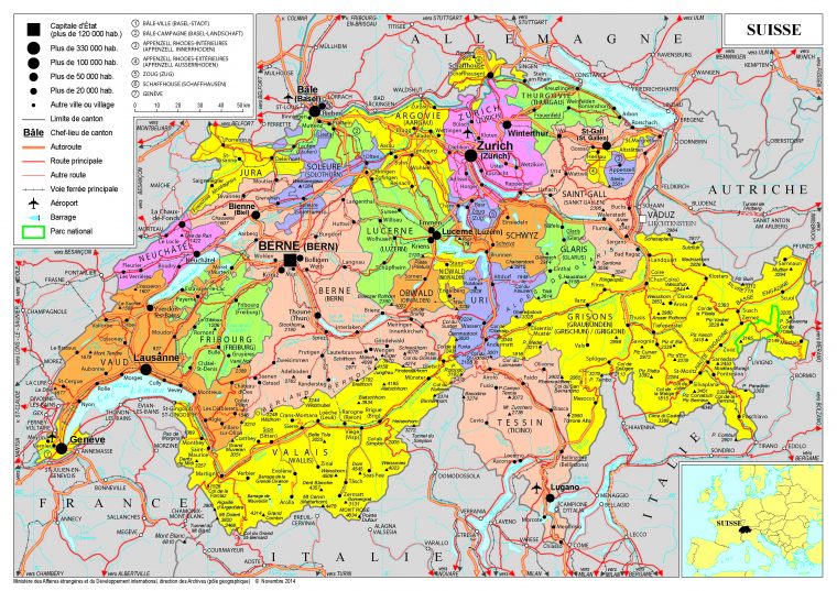 Présentation De La Suisse – Ministère De L'europe Et Des intérieur Carte D Europe En Francais