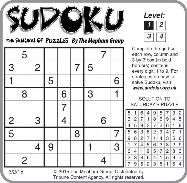 Printable Sudoku Worksheet | Printable Worksheets And tout Sudoku A Imprimer