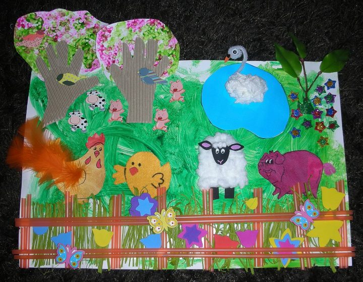 Printemps À La Ferme – Tableau Tactile À Fabriquer Avec Les tout Activité Manuelle Enfant 4 Ans