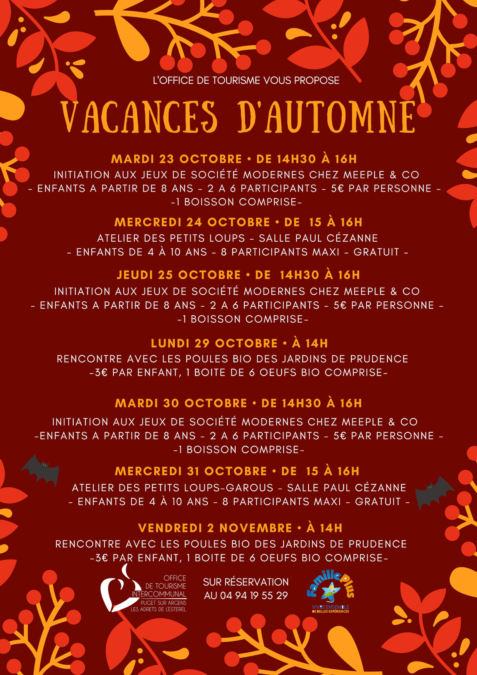 Programme Des Vacances D'automne - Puget Sur Argens Tourisme concernant Jeux Enfant 5 Ans Gratuit