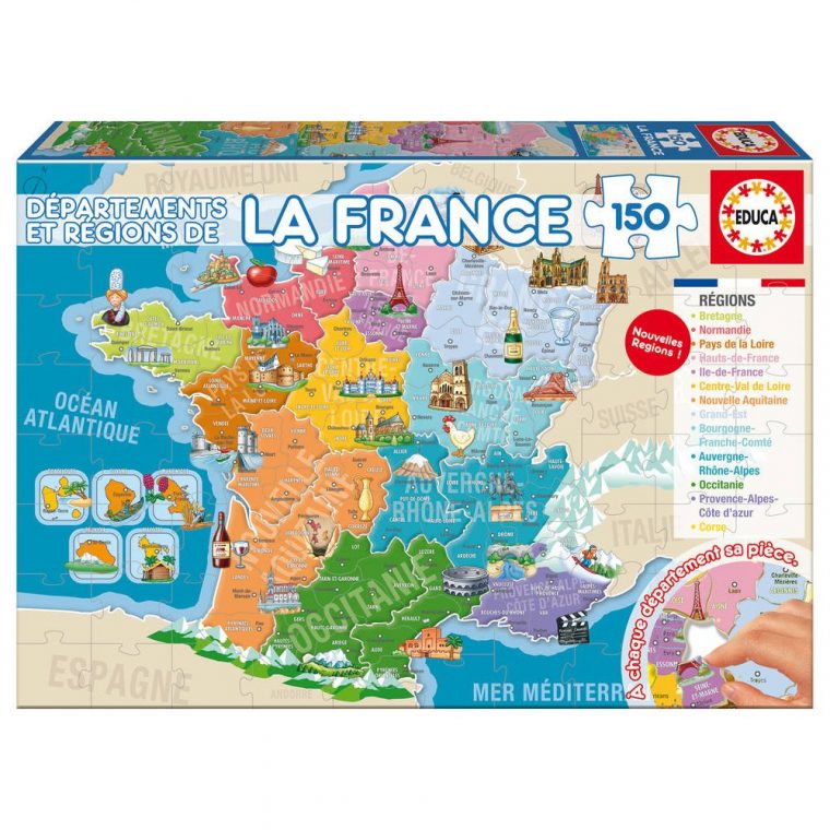 Puzzle 150 Départements Et Régions De La France serapportantà Puzzle Des Départements Français