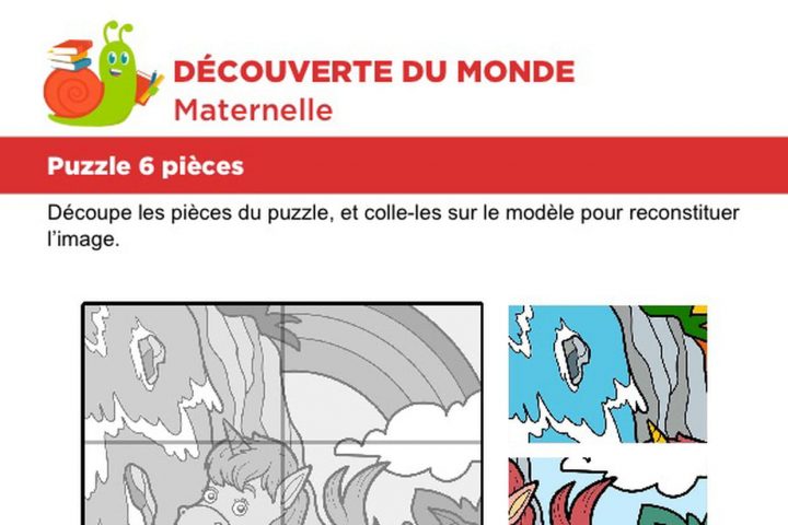 Puzzle 6 Pièces, Une Petite Licorne concernant Puzzle En Ligne Maternelle