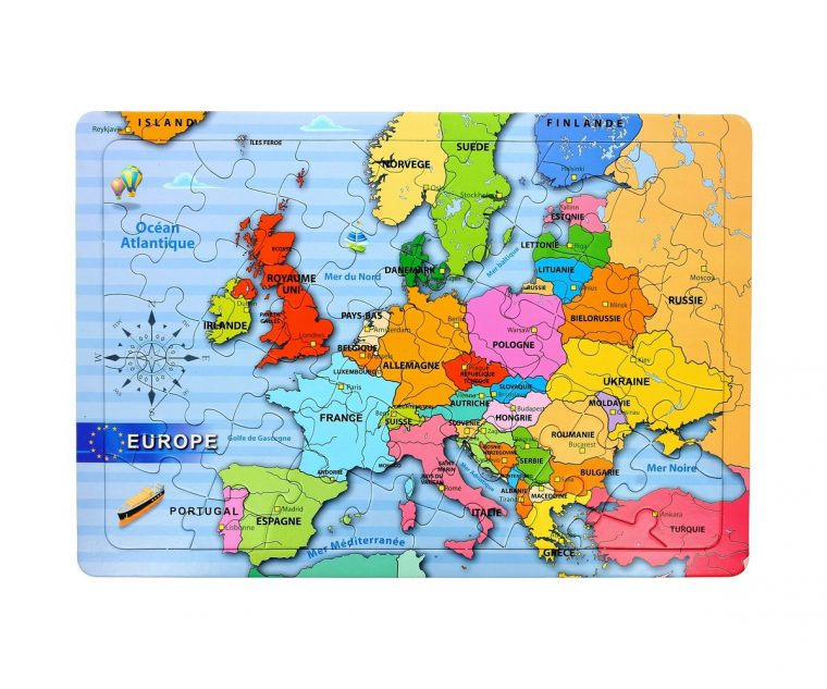 Puzzle Carte De L'europe Avec Pays Jouet Enfant Ludique destiné Carte Europe Enfant