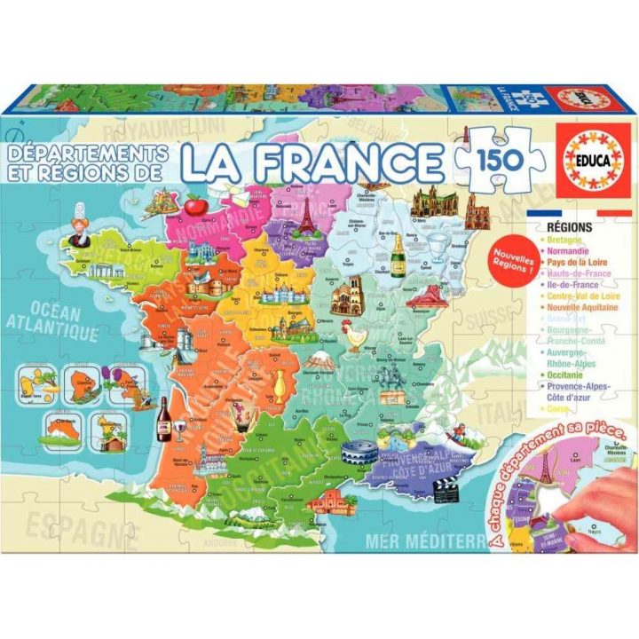 Puzzle De 150 Pièces – Départements Et Régions De France dedans Départements Et Régions De France