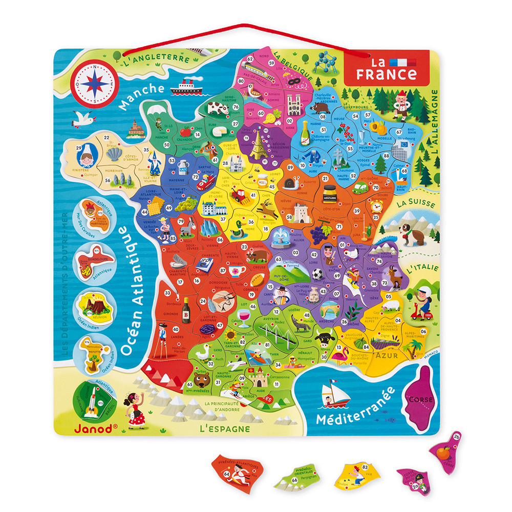 Puzzle France Magnétique 93 Pcs (Bois) - Nouvelles Régions 2016 dedans Carte Departement Numero