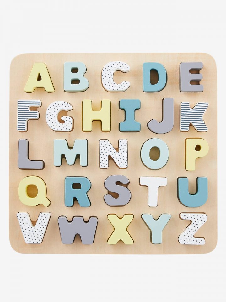 Puzzle Lettres À Encastrer En Bois Multicolore – Vertbaudet destiné Puzzle En Ligne Maternelle