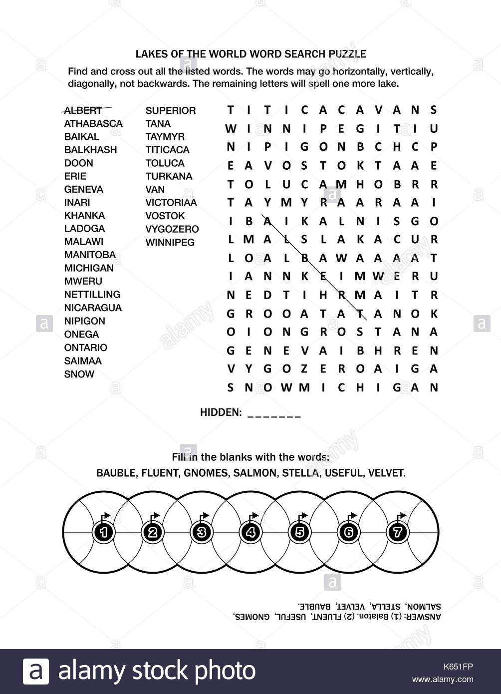 Puzzle Page Avec Deux Jeux De Mots (En Anglais). Lacs Du intérieur Jeu De Mot En Anglais