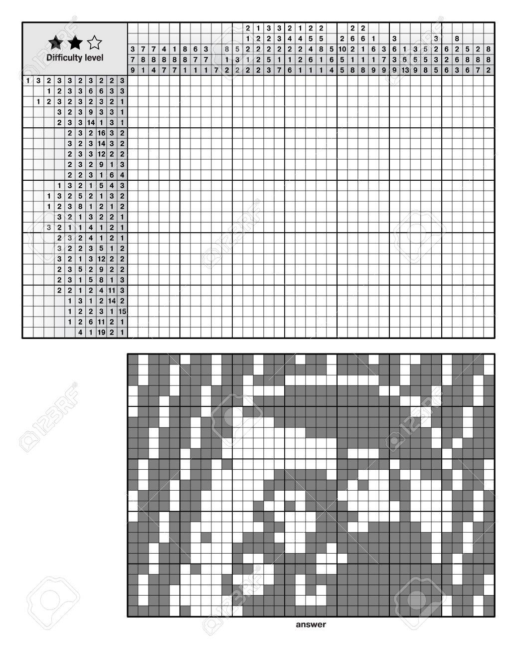 Puzzles De Logique D&amp;#039;image, De Mots Croisés Japonais, Nonogram Pour Les  Novices concernant Mots Croisés Pour Débutants 