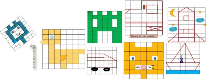 Quadrillages – Deplacements /reproduction • Recreatisse à Reproduction Sur Quadrillage Cp