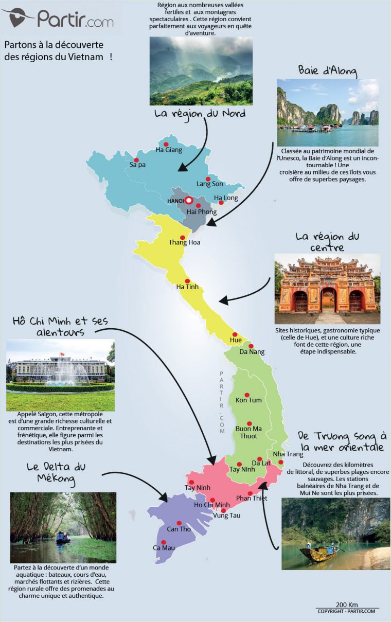 Que Voir Au Vietnam : Cartes Touristiques Et Incontournables encequiconcerne Carte De France Grande Ville