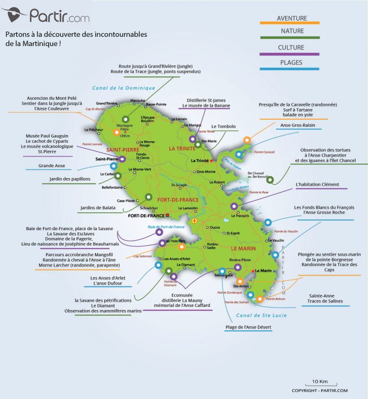 Que Voir En Martinique : Cartes Touristiques Et Incontournables intérieur Petite Carte De France A Imprimer