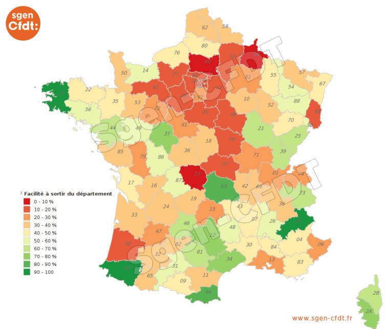 Quel Barème Faut-Il Pour Changer De Département ? – Sgen+ pour Combien De Departement En France