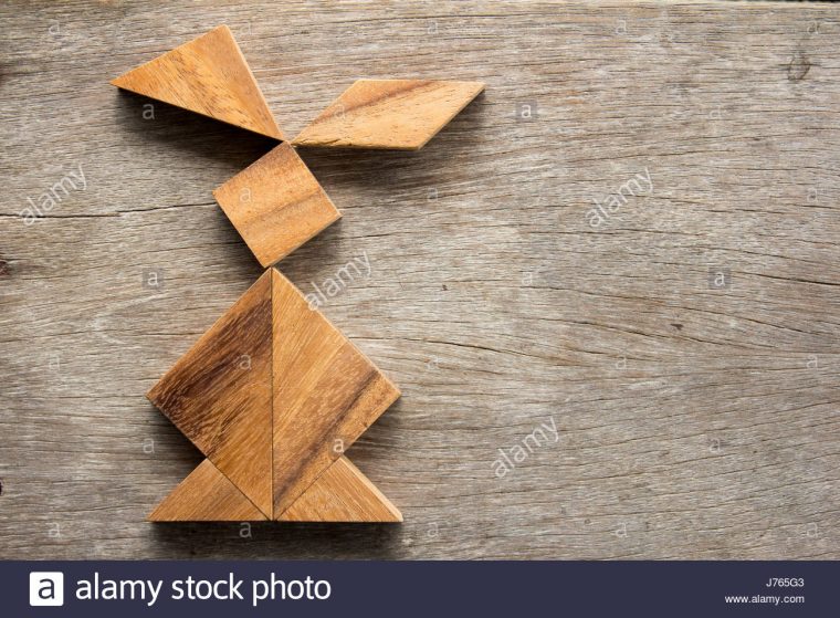 Rabbit Shape Stock Photos & Rabbit Shape Stock Images – Page à Tangram Lapin