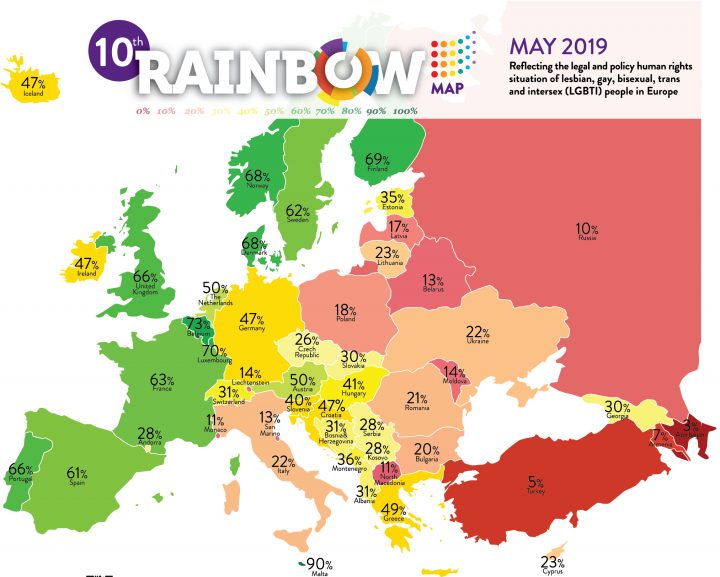 Rainbow Europe 2019 | Ilga-Europe pour Carte De L Europe 2017