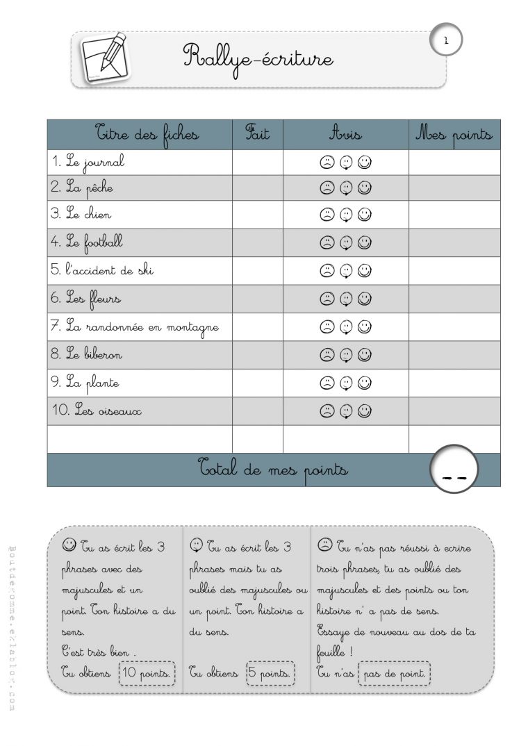 Rallye-Écriture – Cp Et Ce1 | Bout De Gomme tout Exercice D Écriture Ce2