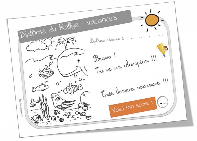 Rallye-Vacances Cycle 2 | Bout De Gomme concernant Journal De Vacances A Imprimer