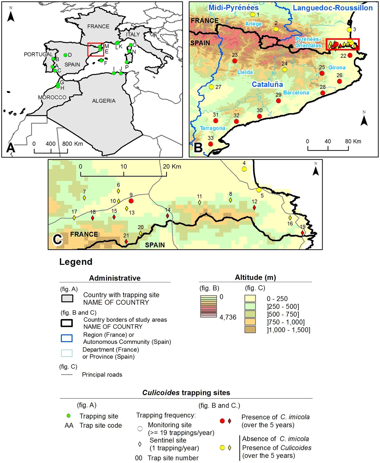 Range Expansion Of The Bluetongue Vector, Culicoides Imicola avec Liste Region De France