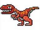 Raptor, Dinosaure En Pixel Art intérieur Modele Dessin Pixel