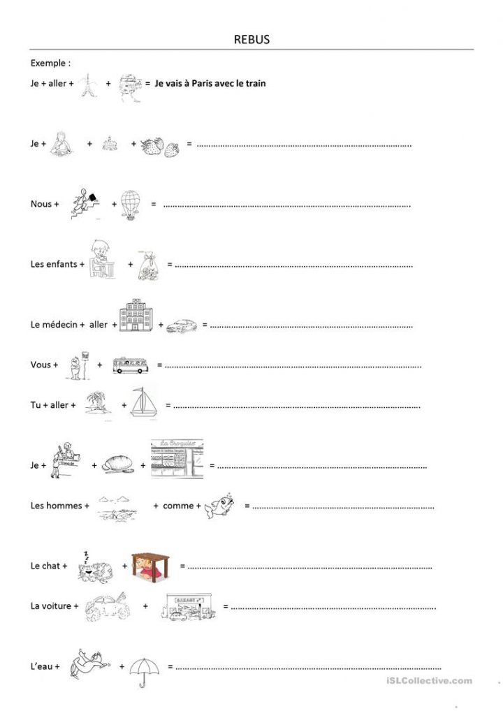 Rebus – Français Fle Fiches Pedagogiques tout Rébus À Imprimer