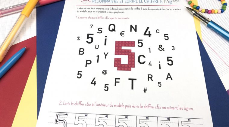 Reconnaître Et Écrire Le Chiffre 5 – Momes concernant Apprendre À Écrire Les Chiffres En Maternelle