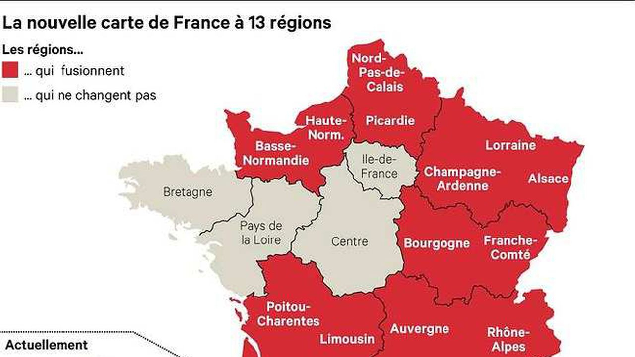 Réforme Territoriale : La Carte À 13 Régions Définitivement à Carte Des 13 Régions