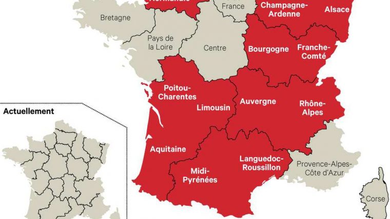 Réforme Territoriale : La Nouvelle Carte De France Des pour Nouvelle Carte Des Régions De France