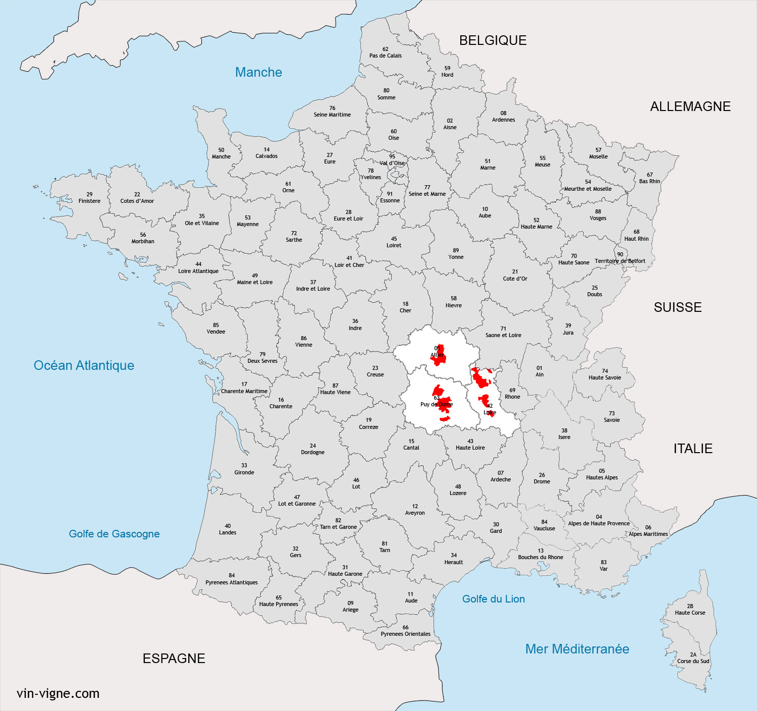 Region D&amp;#039;auvergne : Vins D&amp;#039;auvergne - Vin-Vigne concernant Liste Region De France 