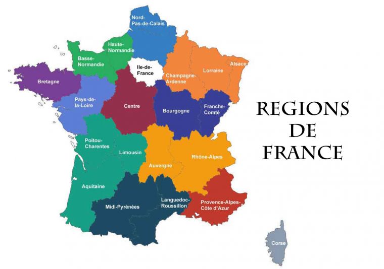 Régions De France – Voyages – Cartes pour Carte Des Régions De France 2016