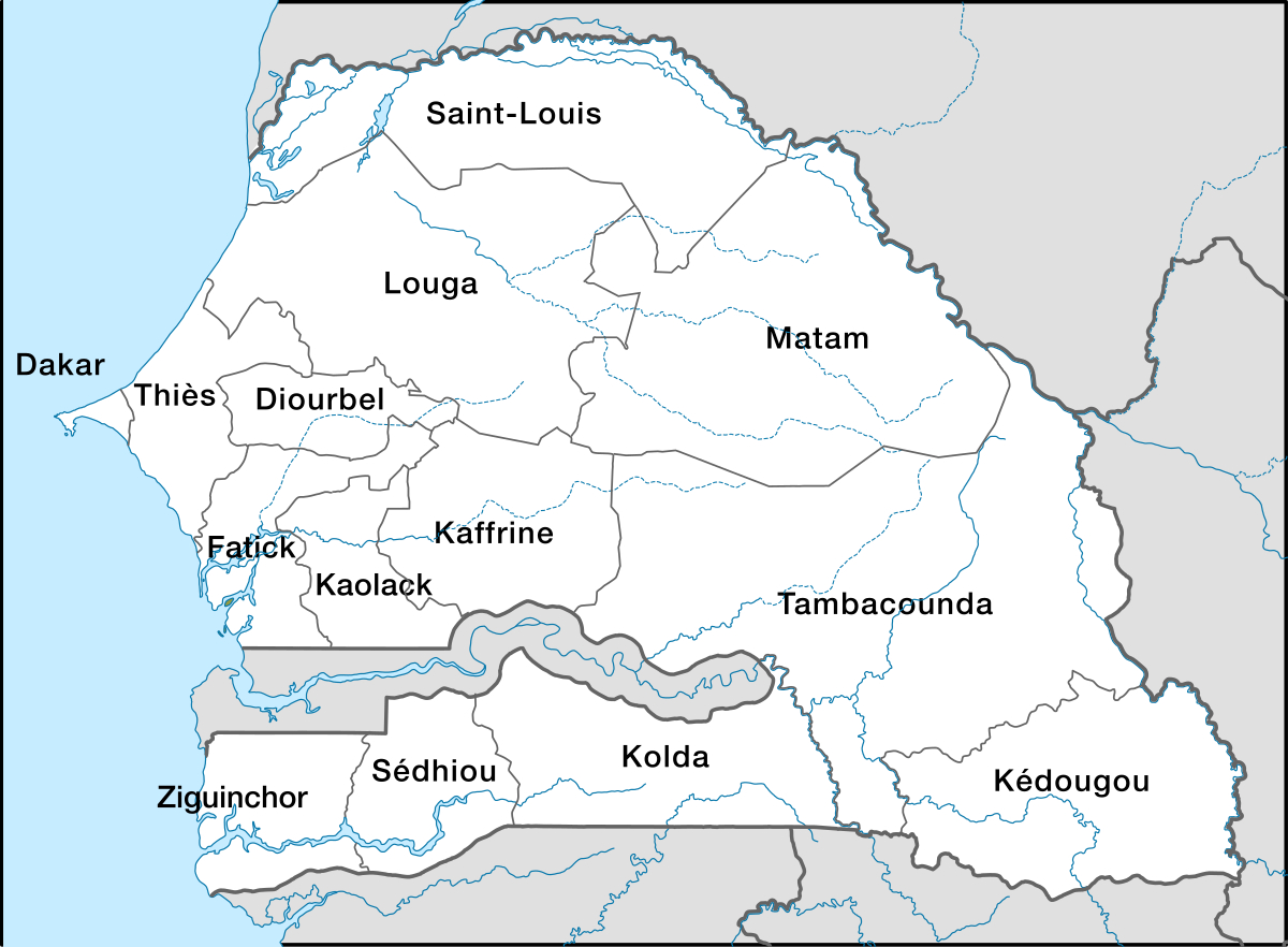Régions Du Sénégal — Wikipédia avec Carte De France Vierge Nouvelles Régions