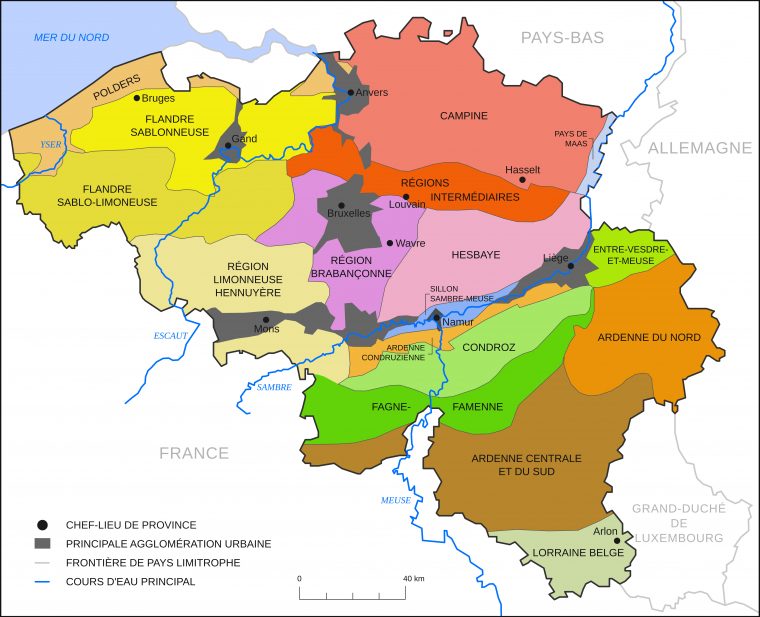 Régions Naturelles De Belgique — Wikipédia pour Carte Des Régions À Compléter