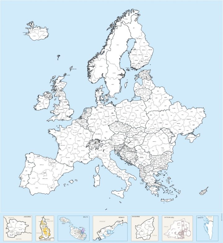 Régions Nommées D'europe – Carte Vectorielle intérieur Carte Europe Avec Capitale