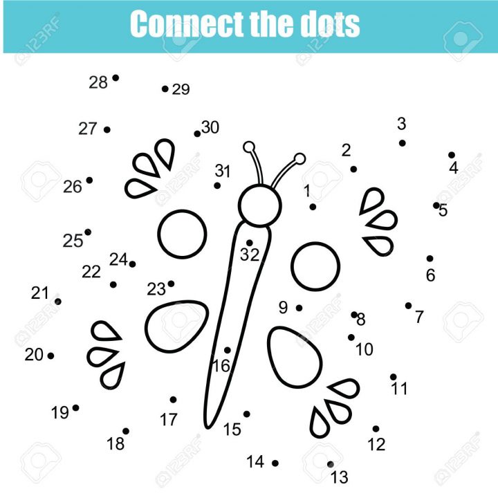 Relier Le Jeu Éducatif De Dessin D'enfants De Points. Point À Point Par Jeu  De Nombres Pour Les Enfants. Activité De Feuille De Calcul Imprimable Avec avec Dessin A Relier