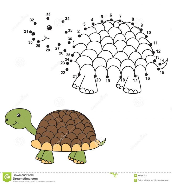 Reliez Les Points Pour Dessiner La Tortue Mignonne Et Pour pour Dessiner Une Tortue