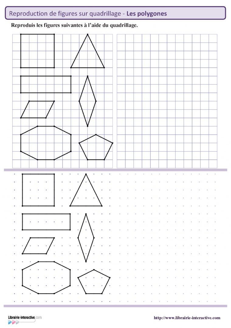 Reproduction Des Principaux Polygones Sur Quadrillage Et avec Reproduction De Figures Sur Quadrillage Ce1