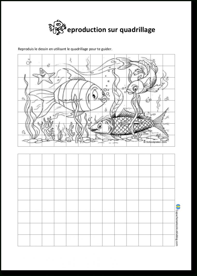 Reproduction Sur Quadrillage – Capuchon À L'école tout Reproduire Un Dessin Sur Quadrillage