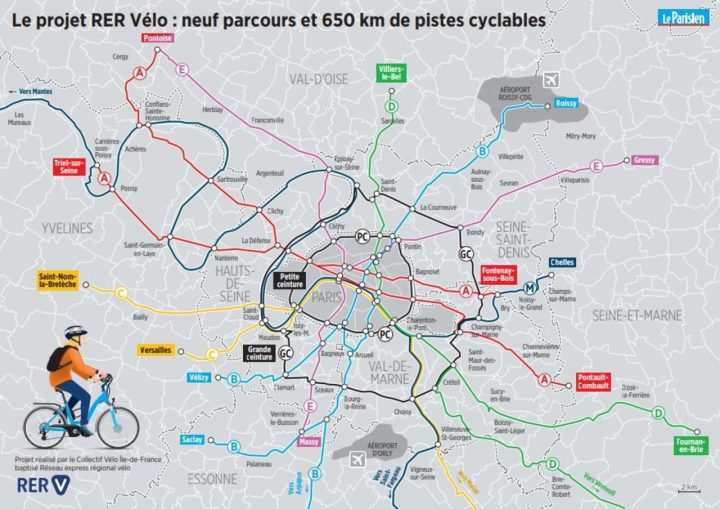 Rer Vélo» En Ile-De-France : La Carte Du Projet À Imprimer dedans Carte Des Régions De France À Imprimer