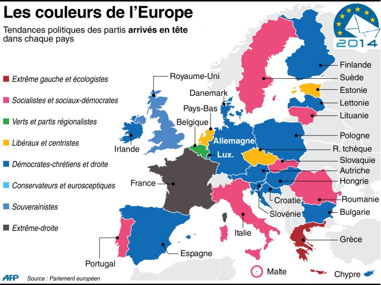 Résultats Européennes 2014 : Retrouvez La Liste Complète Des concernant Carte Des Pays De L Union Européenne