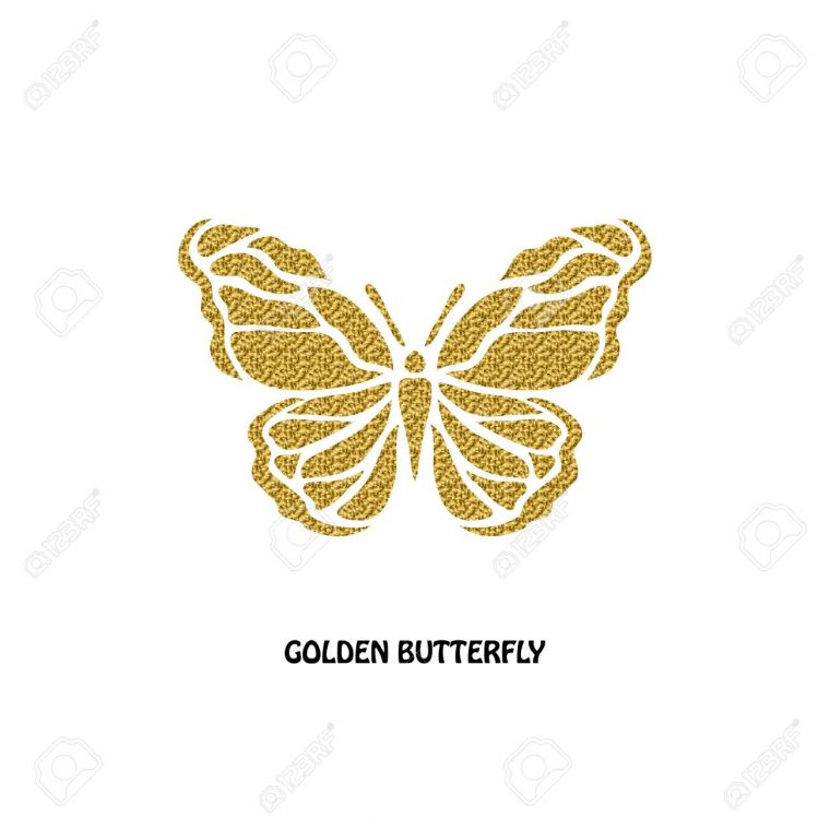 Résumé Symbole De Papillon D'or, Élément De Design. Peut Être Utilisé Pour  Des Invitations, Cartes De Voeux, Scrapbooking, D'impression, Les destiné Etiquette Papillon A Imprimer