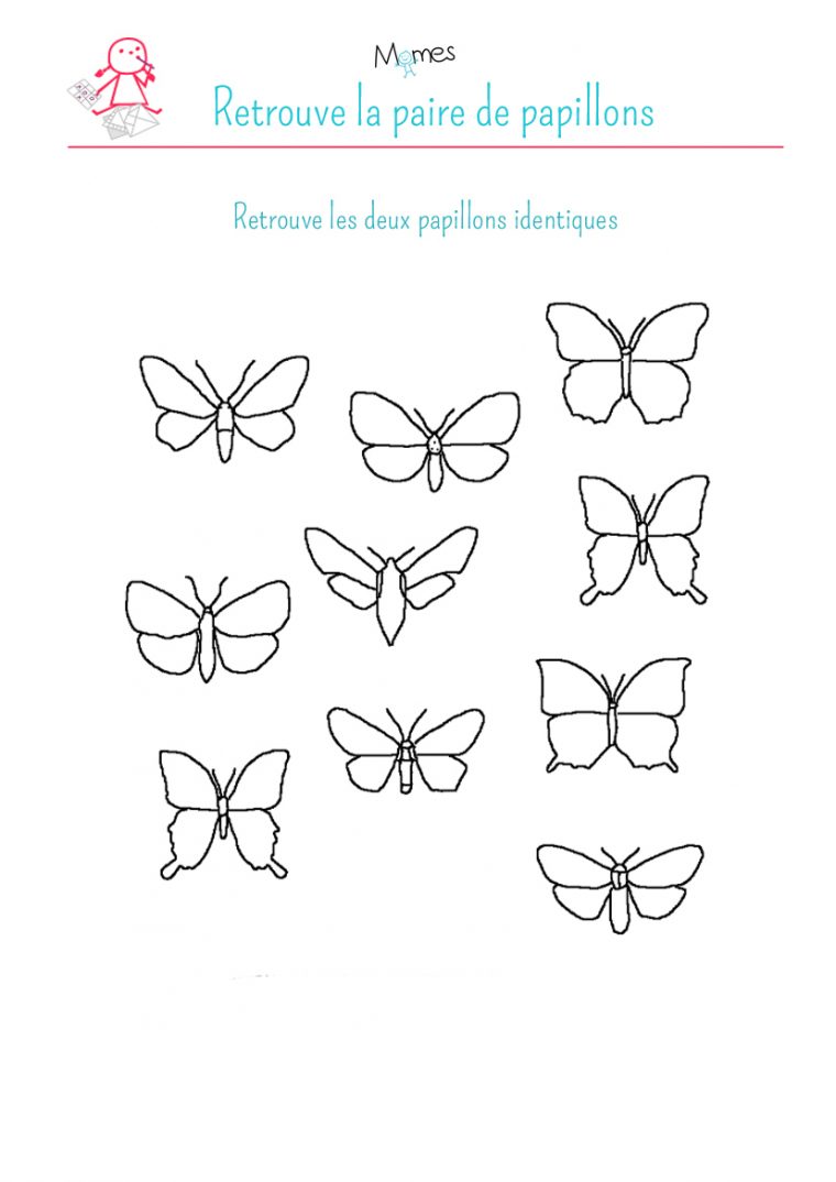 Retrouve Les Papillons Identiques – Momes avec Jeux Pour Enfant De 4 Ans