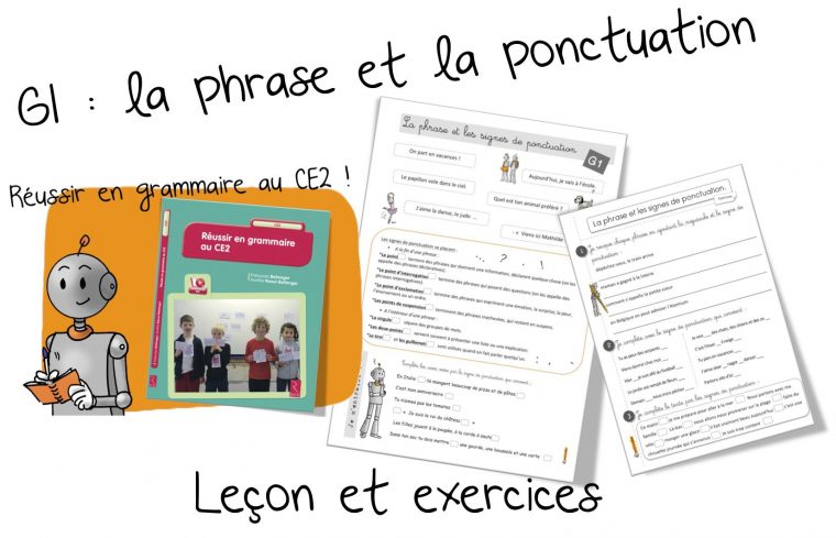 Reussir En Grammaire Au Ce2 : G1 La Phrase Et La Ponctuation tout Cours Ce2 A Imprimer